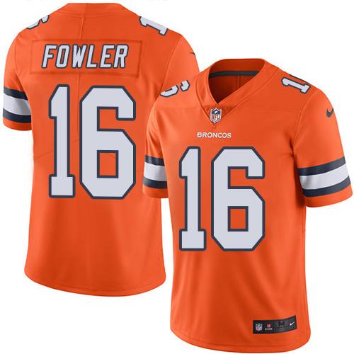 Nike Broncos #16 Bennie Fowler Orange Men's Stitched NFL Limited Rush Jersey - Click Image to Close